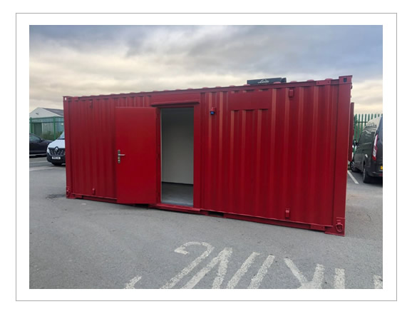 20ft by 8ft anti vandal open plan office container
