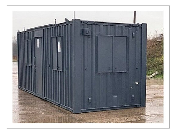 21ft by 8ft used anti vandal office/canteen container in dark grey