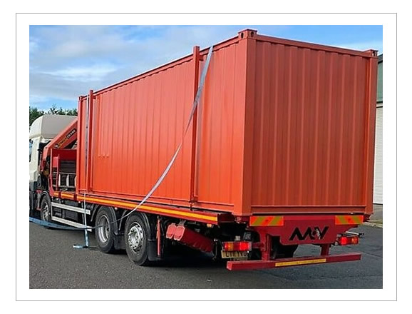 21ft by 8ft used storage container in red