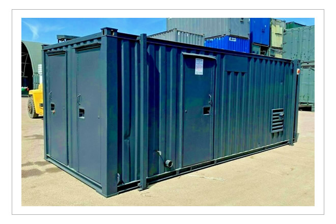 24ft by 9ft used anti vandal canteen container in dark green