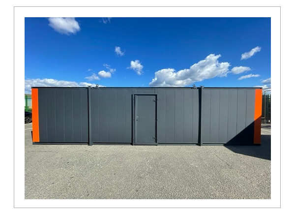 32ft by 10ft used anti vandal canteen and office container in grey