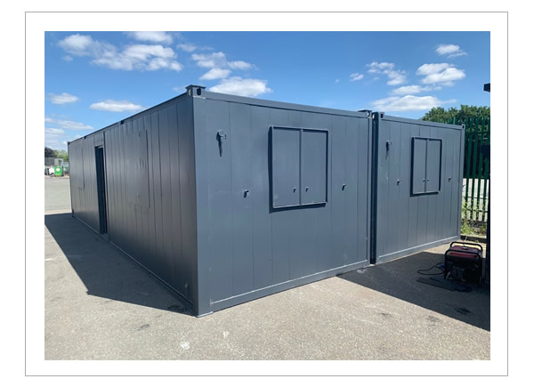 32ft by 20ft anti vandal double office container in anthracite grey