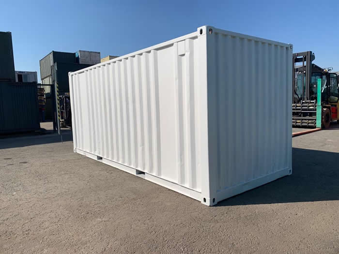 shipping container painted in white