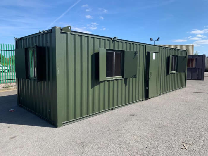 welfare unit shipping container in greeen